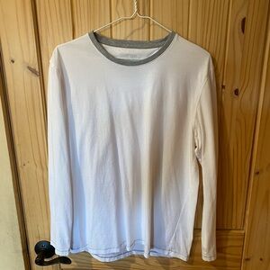 Lauren James White Long Sleeve Shirt with Gray Trim